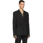 Winnie New York Black Wool Double-Breasted Blazer