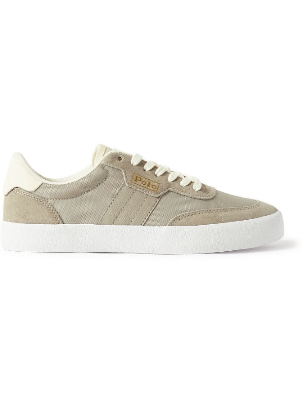 Photo: Polo Ralph Lauren - Court Vulc Leather, Suede and Canvas Sneakers - Gray