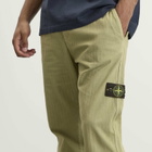 Stone Island Men's Cotton Herringbone Trousers in Laurel Green