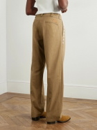 Cherry Los Angeles - Charro Straight-Leg Embroidered Cotton-Twill Trousers - Brown