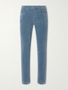Massimo Alba - Alunga Straight-Leg Cotton-Velvet Five Pockets Trousers - Blue