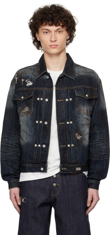Photo: Thug Club Blue Burn Down Denim Jacket