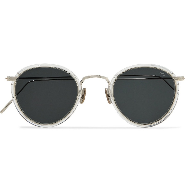 Photo: Eyevan 7285 - Round-Frame Acetate and Silver-Tone Sunglasses - Neutrals