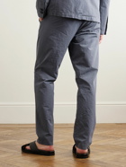 Mr P. - Joe Tapered Garment-Dyed Cotton-Blend Poplin Cargo Drawstring Trousers - Gray