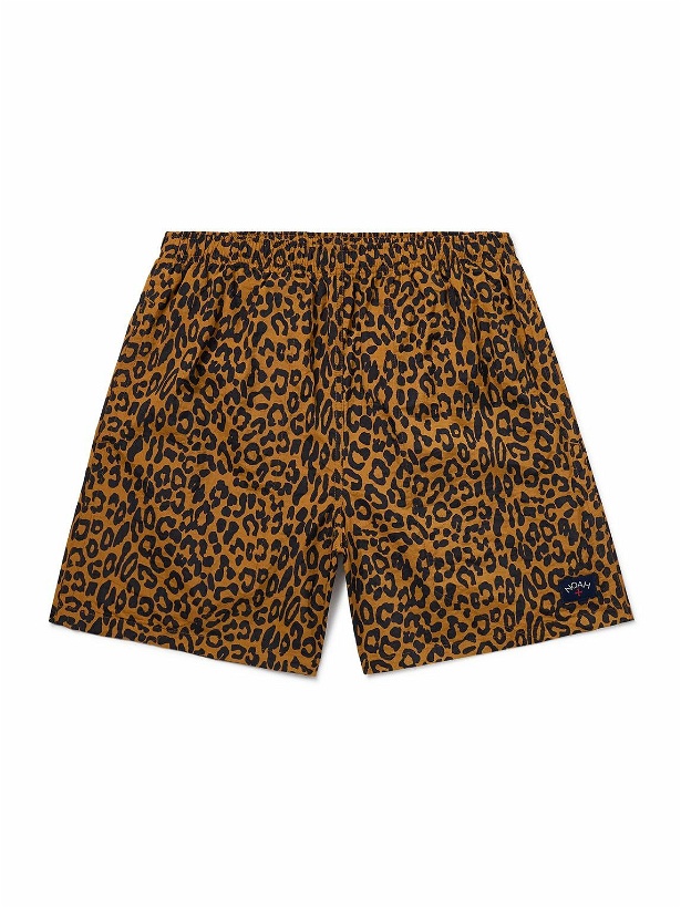 Photo: Noah - Straight-Leg Mid-Length Leopard-Print Swim Shorts - Brown