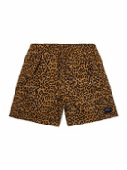 Noah - Straight-Leg Mid-Length Leopard-Print Swim Shorts - Brown