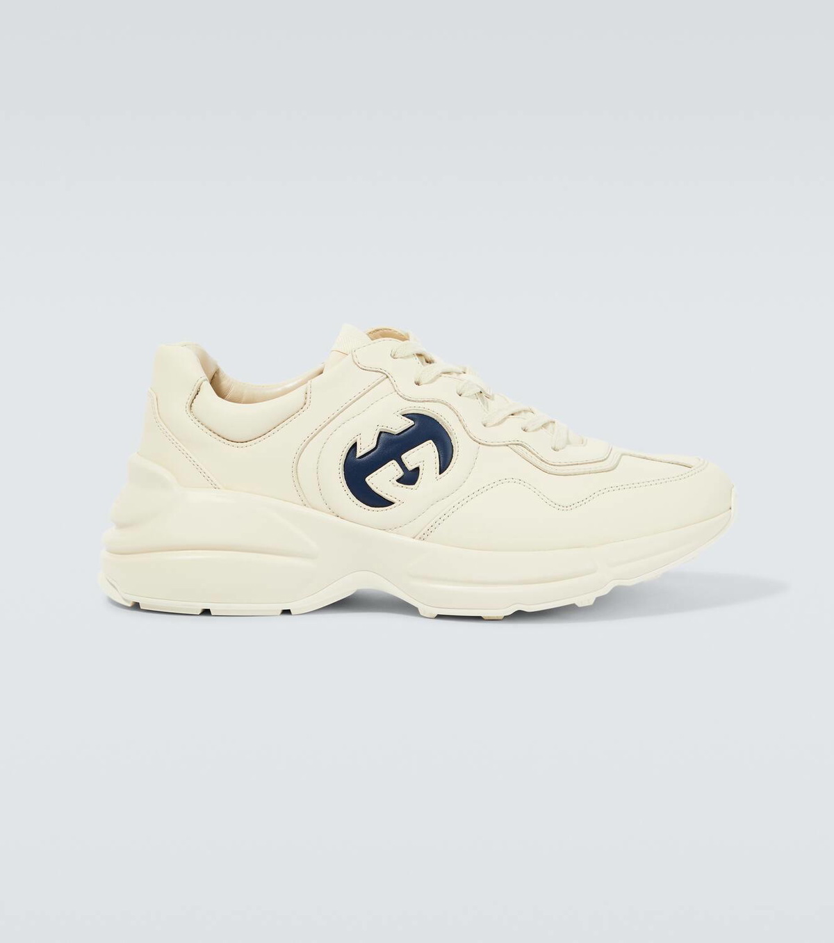 GUCCI Rhyton Interlocking GG Screener Star Leather Sneakers UK 7 US 8 Gucci Screener leather-trimmed GG sneakers Gucci main image 2