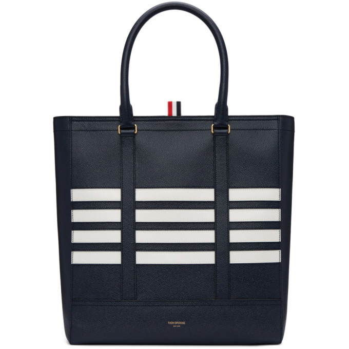 Photo: Thom Browne Navy Four Bar Tote