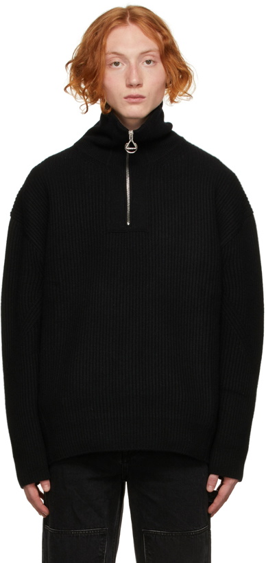 Photo: Solid Homme Black Half-Zip Sweater