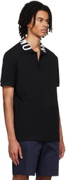 Moschino Black Jacquard Polo