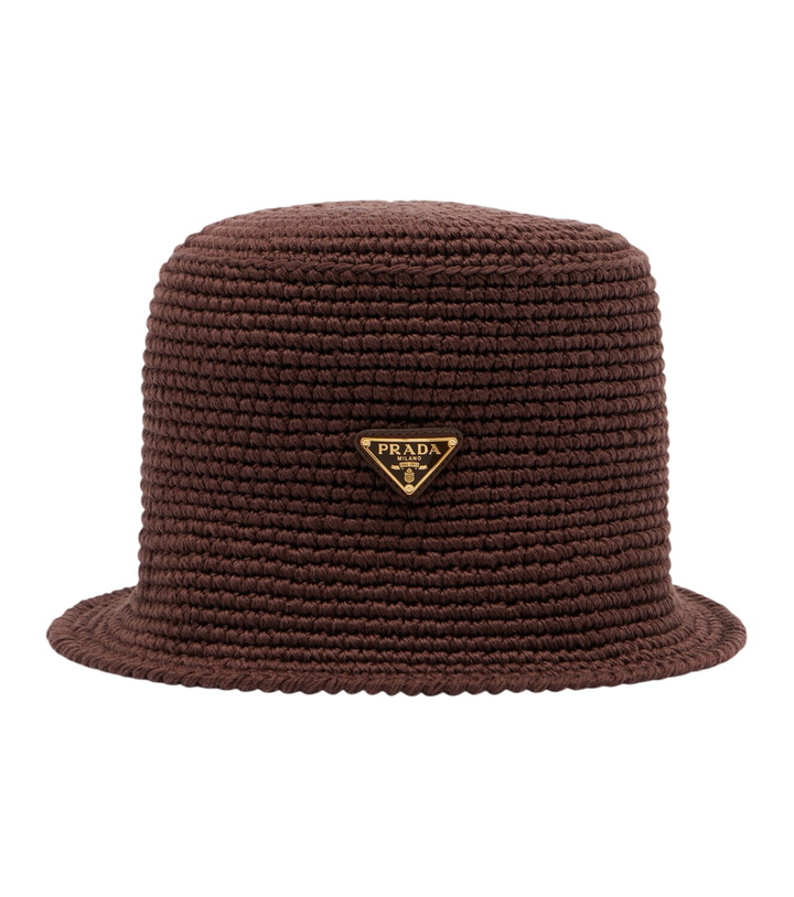 Photo: Prada Logo crochet cotton bucket hat