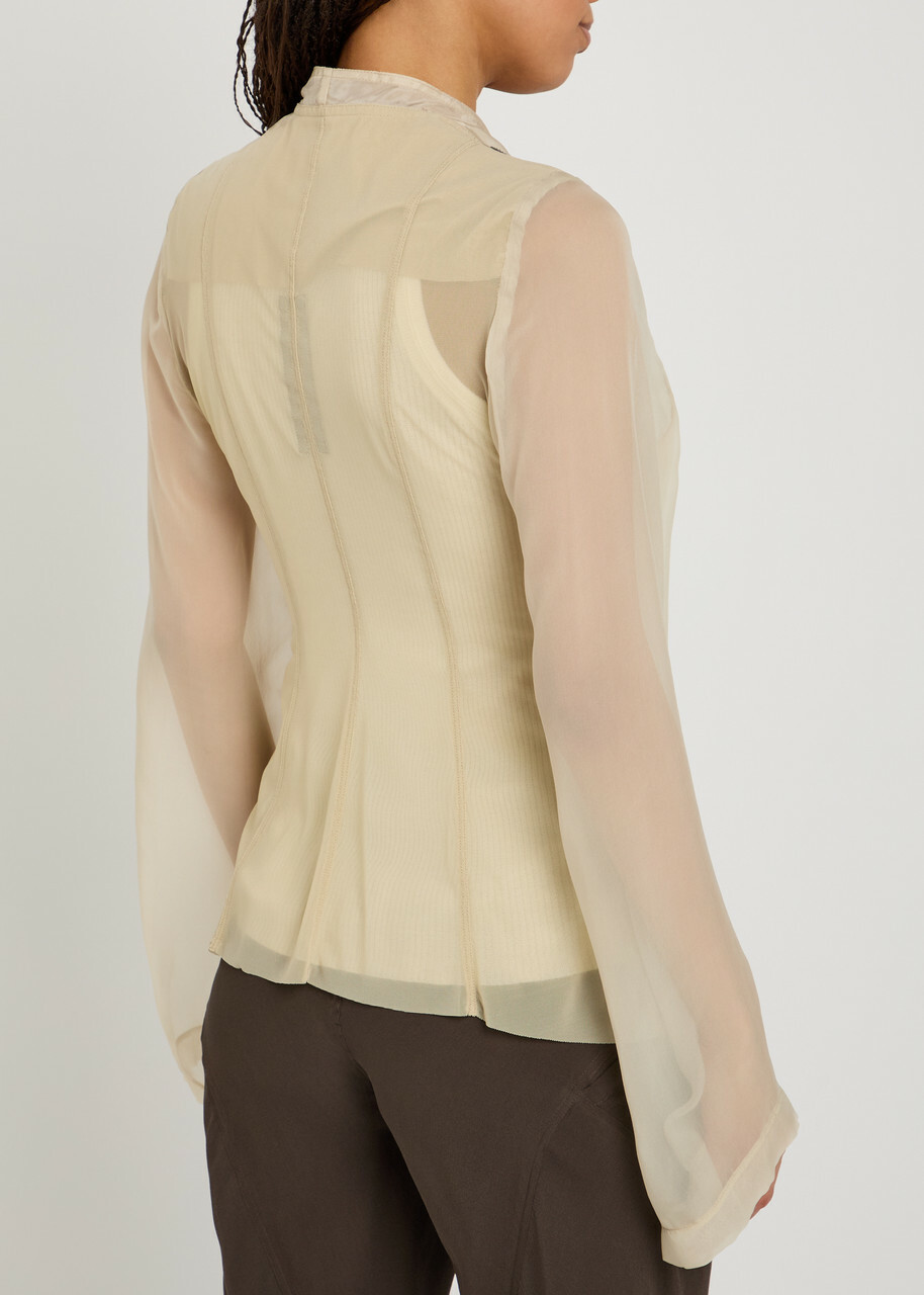 Rick Owens Stag Panelled Tulle Jacket Sand
