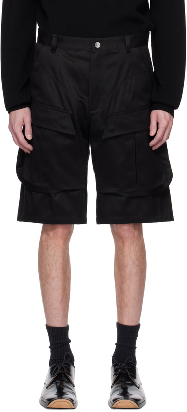Photo: Mugler Black Relaxed-Fit Cargo Shorts