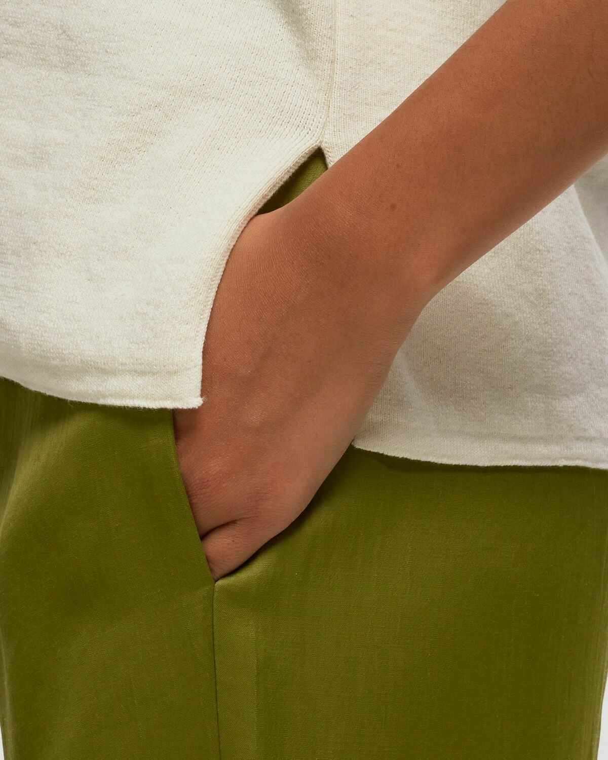 Ayen  Knit T Shirt Beige Shortsleeves