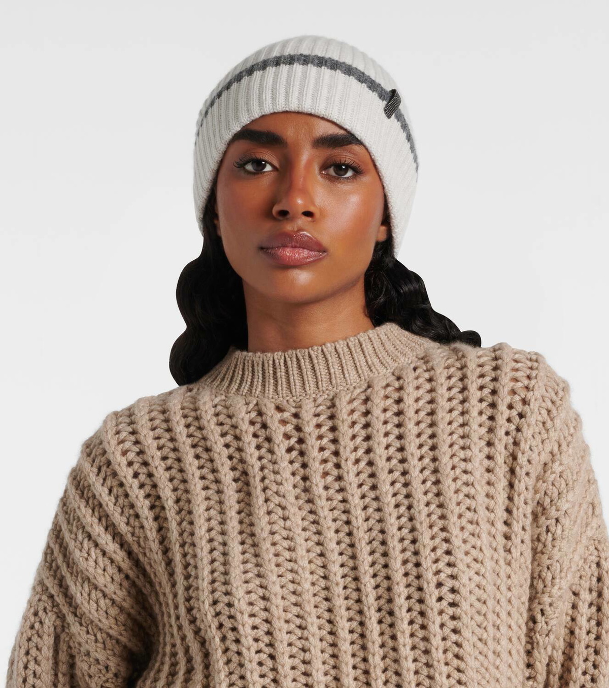 Brunello Cucinelli Monili cashmere beanie