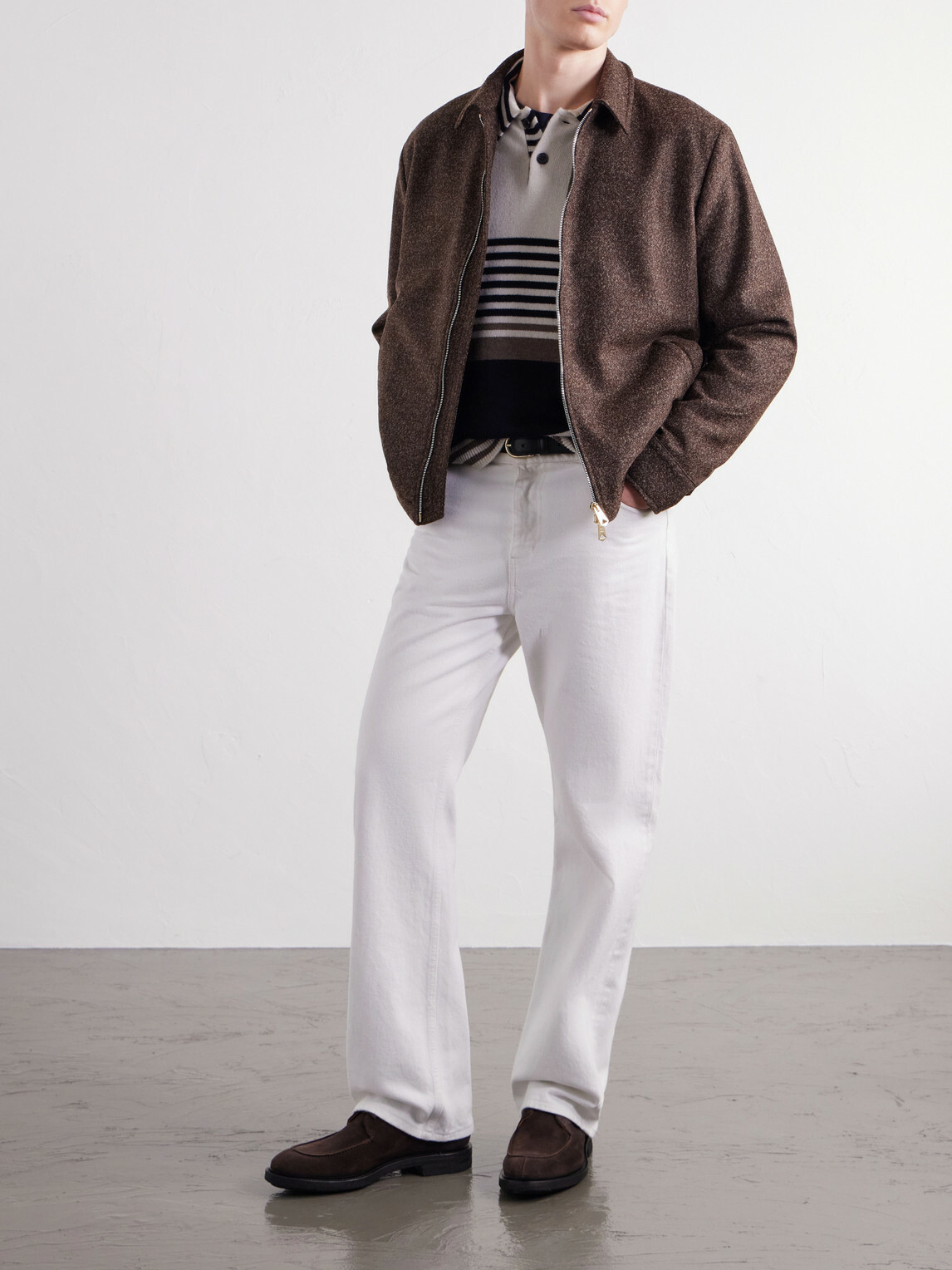 Paul Smith - Striped Cashmere Polo Shirt - Neutrals