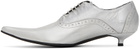 Comme des Garçons Silver Kitten Heel Oxfords