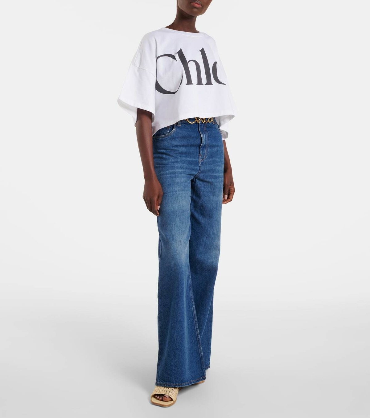 Chloé Soleil logo embroidered slides
