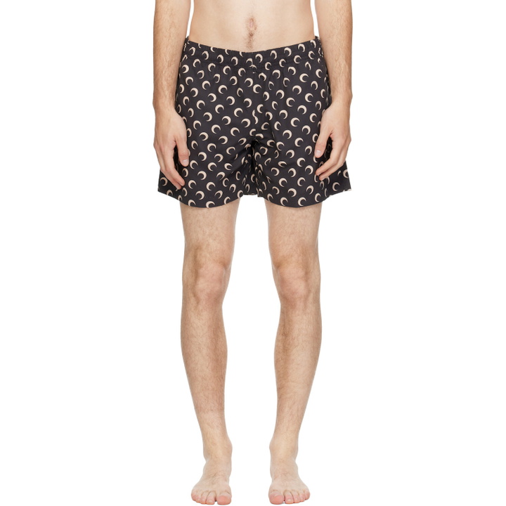 Photo: Marine Serre Black Moon Printed Swim Shorts