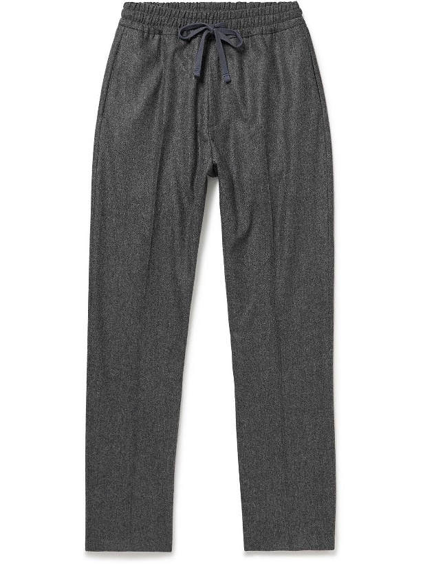 Photo: Kingsman - Wool-Flannel Drawstring Trousers - Gray