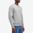AMI Paris Men's AMI Heart Crew Sweat in Heather Grey