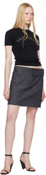 Courrèges Gray Belted Denim Miniskirt