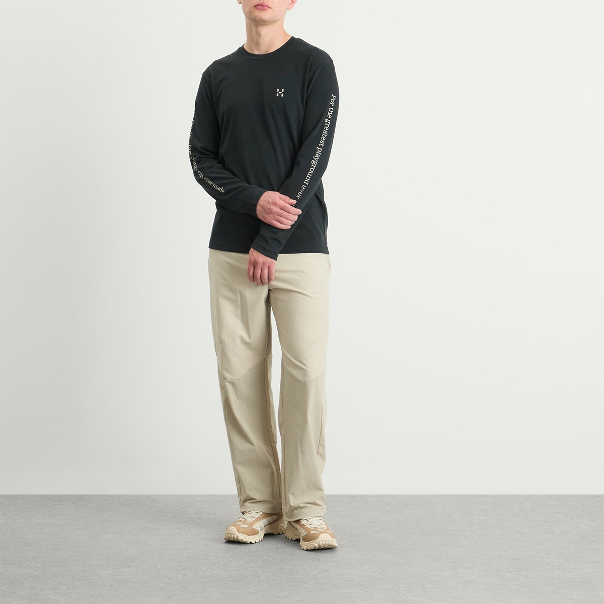 Haglöfs Men's Long Sleeve Brand T-Shirt in True Black