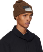 MM6 Maison Margiela Brown Logo Patch Beanie