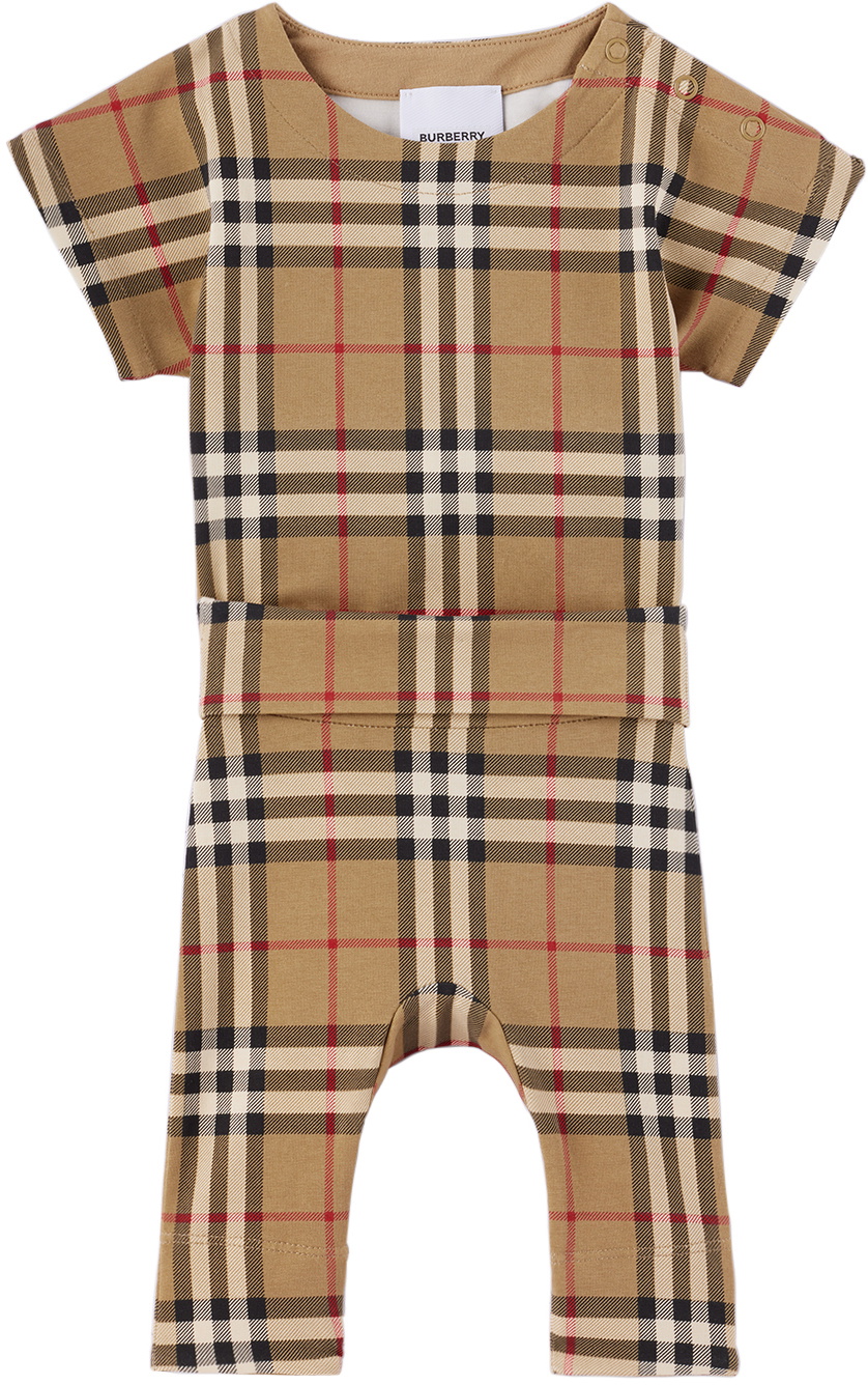Burberry Baby Beige Bodysuit & Leggings Set Burberry