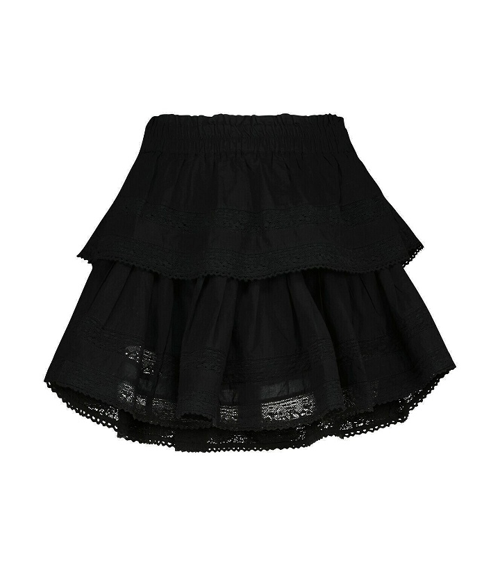 Photo: LoveShackFancy Ruffled cotton miniskirt
