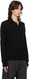 Comme des Garçons Homme Deux Black Wool Polo