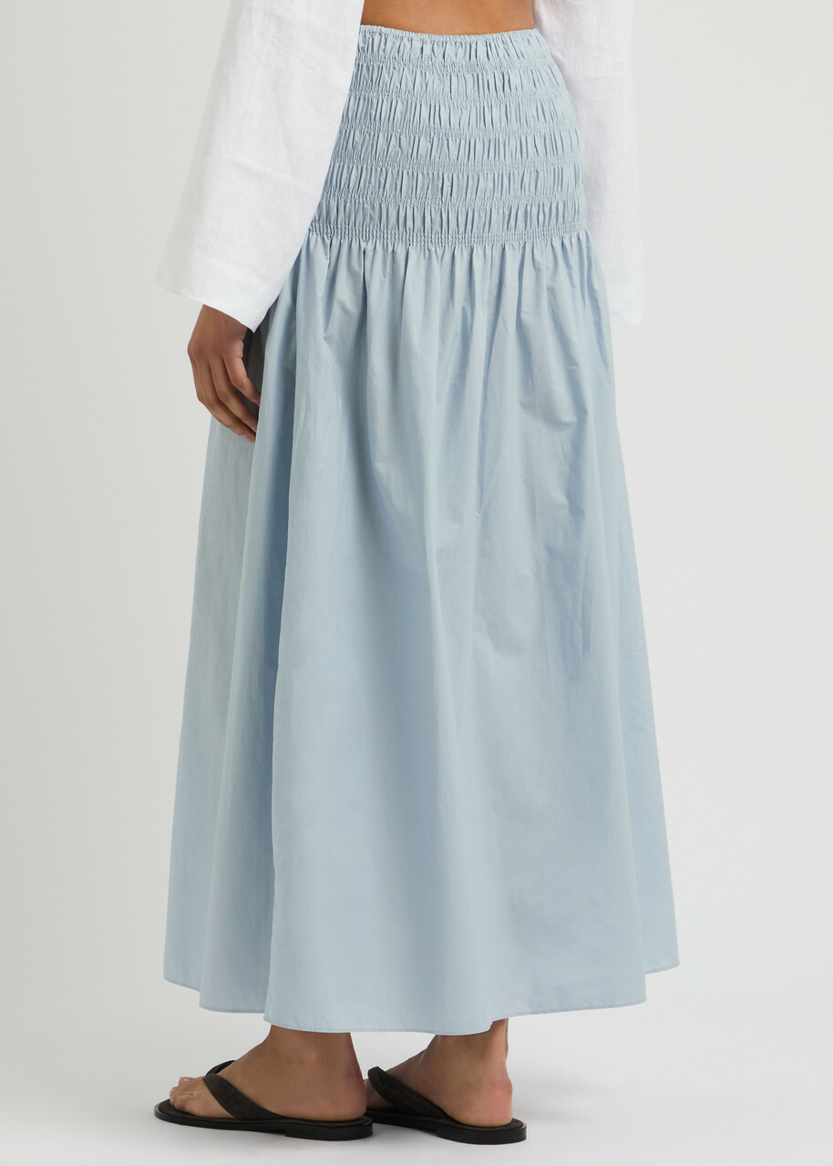 Faithfull The Brand Baia Cotton Maxi Skirt Light Blue