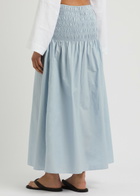 Faithfull The Brand Baia Cotton Maxi Skirt Light Blue