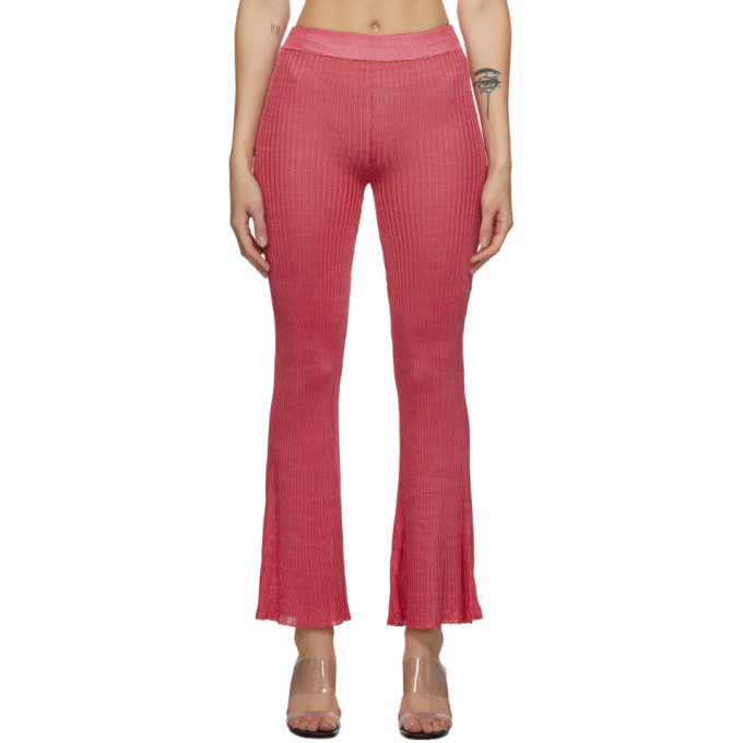 Calle Del Mar Red Ribbed Lounge Pants Calle Del Mar