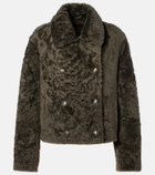 Brunello Cucinelli Cropped double-breasted shearling jacket