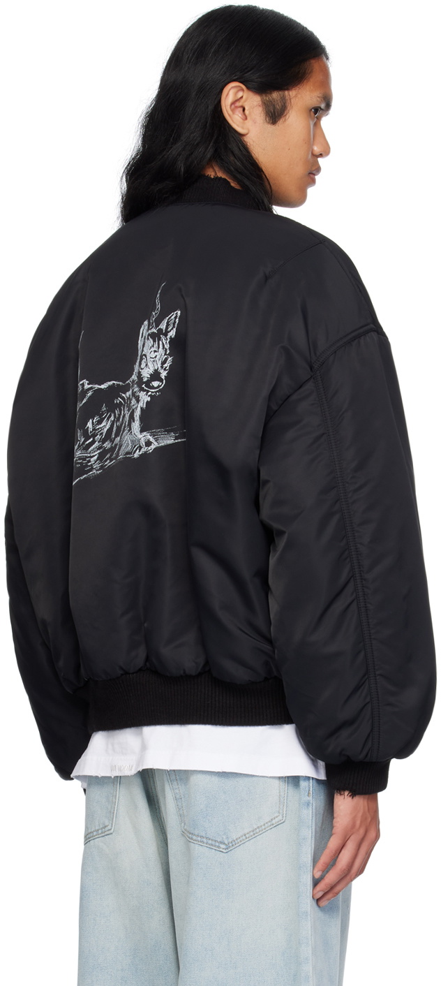We11done Black Destroyed Bomber Jacket