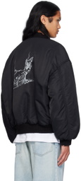 We11done Black Destroyed Bomber Jacket