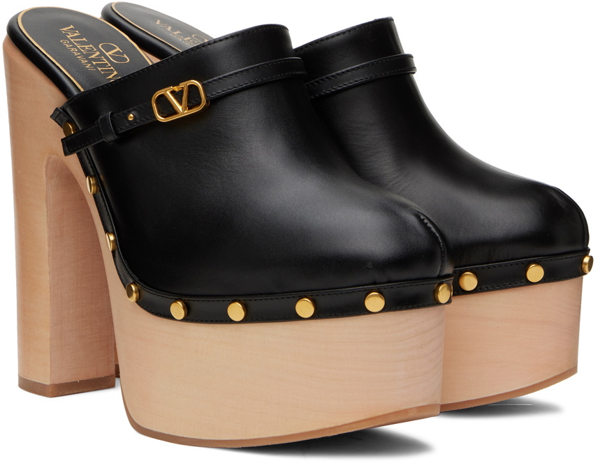 Valentino Garavani Black Tan-Go Clogs
