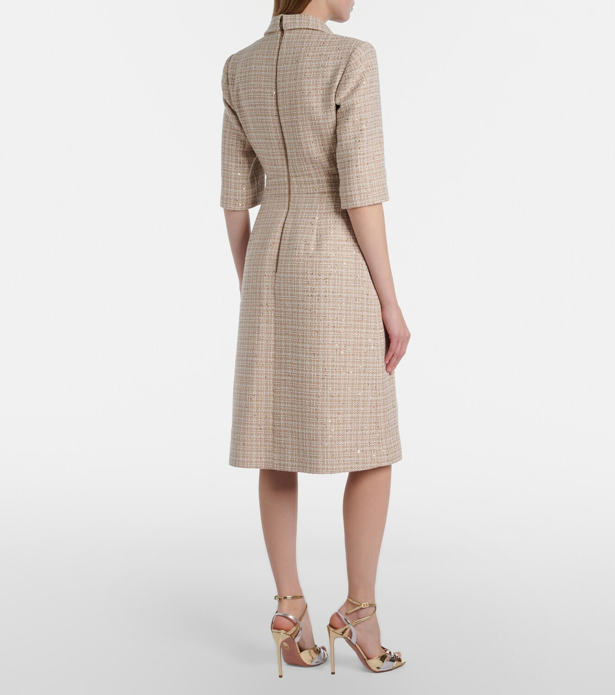 Elie Saab Sequined tweed midi dress