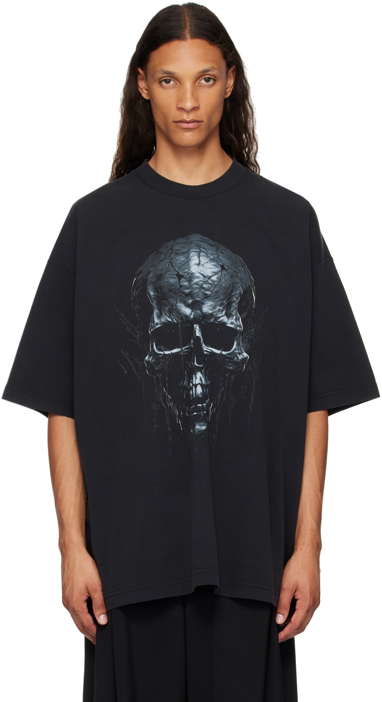 VETEMENTS Black Skull Metal T-Shirt Vetements