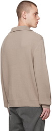 Solid Homme Taupe Polo Sweater