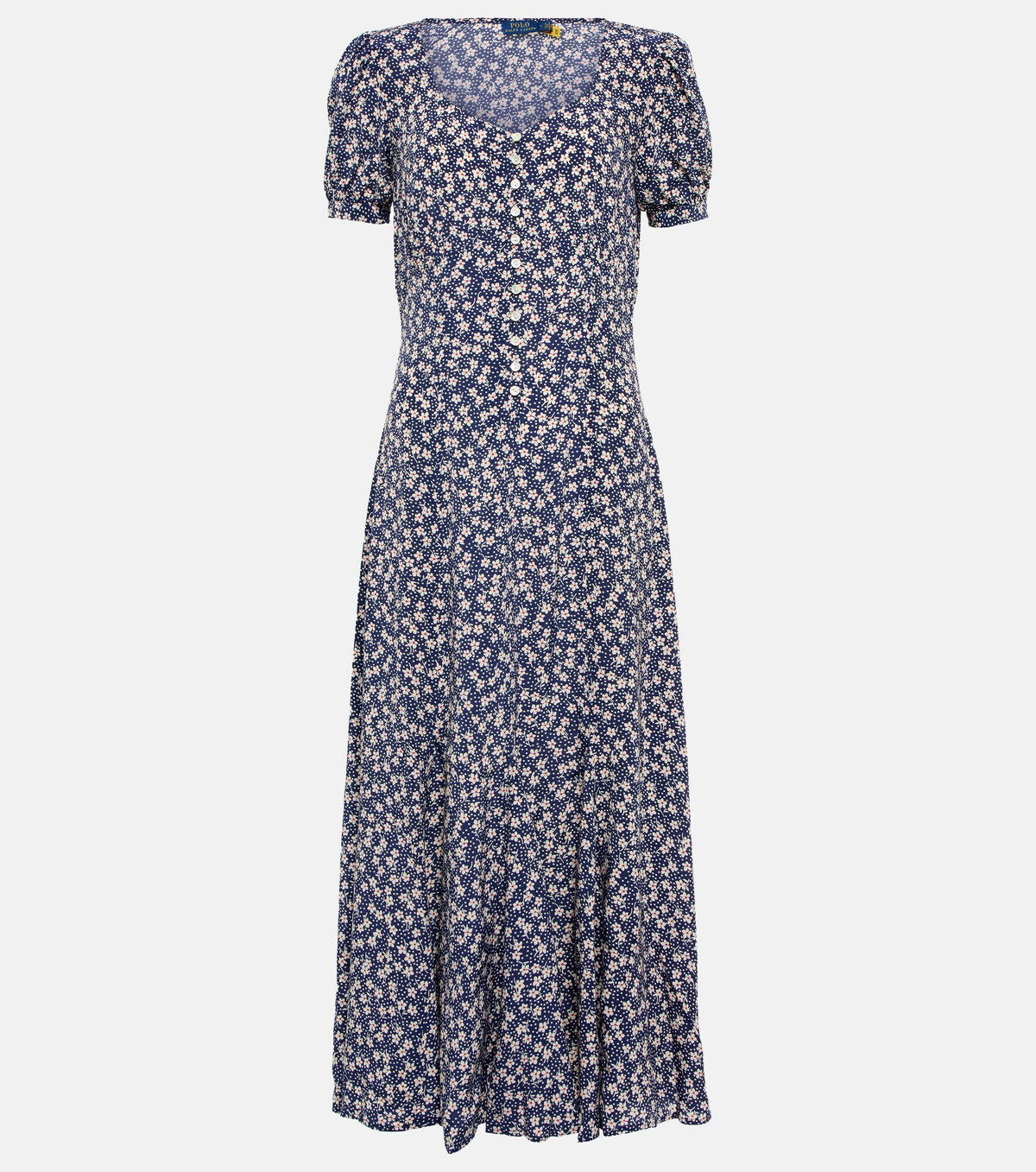 Polo Ralph Lauren - Floral puff-sleeve crêpe midi dress