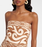 Johanna Ortiz Raíz Ritual strapless linen minidress