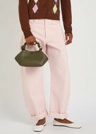 Ganni Bou Small Grained Leather top Handle bag - Olive - One Size