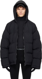 Balenciaga Black Sporty B Hooded Puffer Jacket
