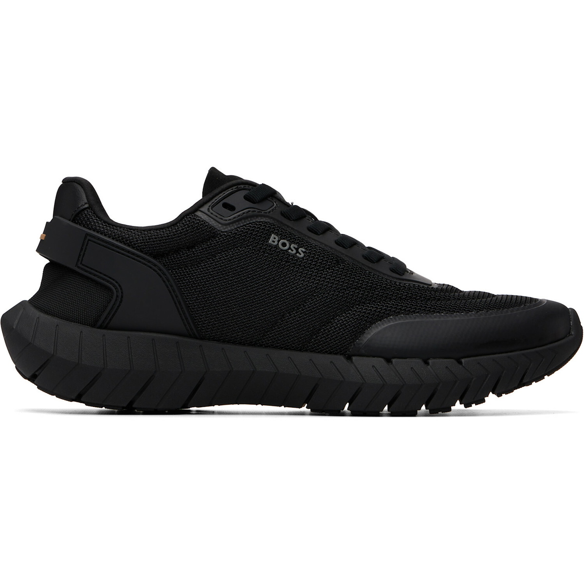 BOSS Black Leather Trims Running Sneakers