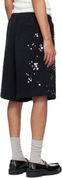 Maison MIHARA YASUHIRO Black Embellished Sweat Shorts