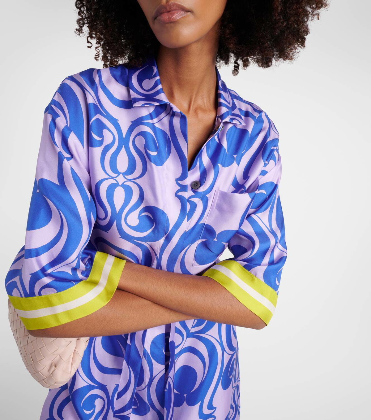 Dries Van Noten Printed silk shirt dress Dries Van Noten