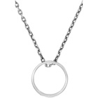 Maison Margiela Silver Perforated Ring Pendant Necklace