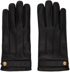 TOM FORD Black Press-Stud Leather Gloves